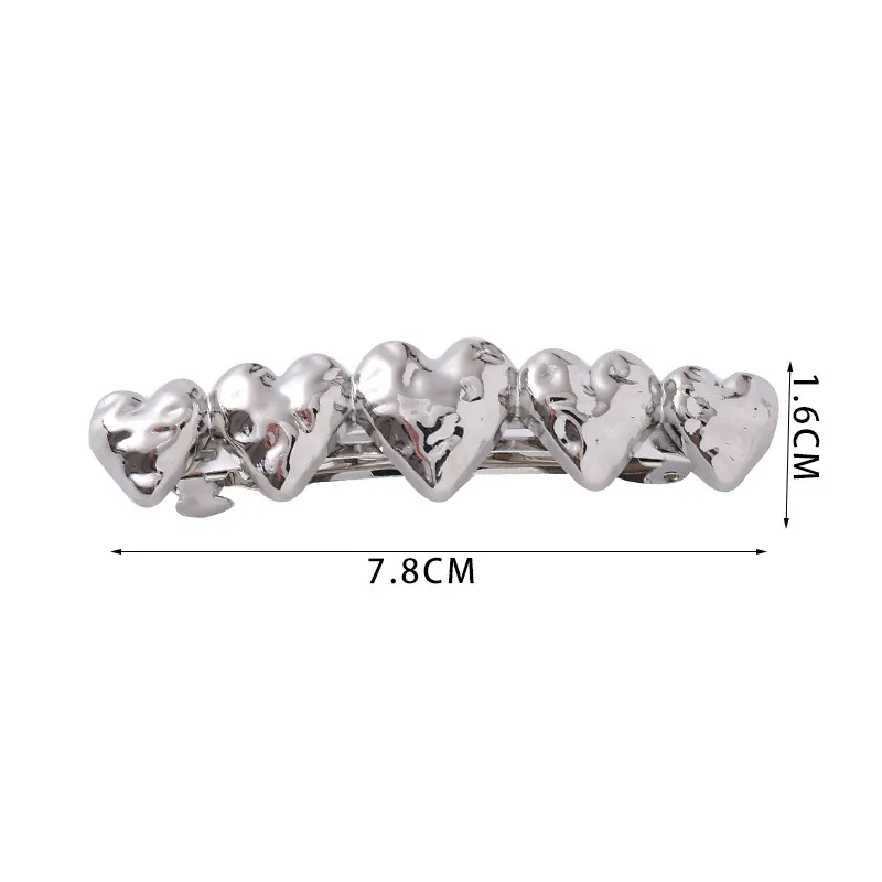 Silver Metal Barrette Hair Clip, Minimalist Gold Hair Accessory For Women