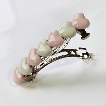 Heart Hair Clip Barrette: Metal Snap hair Clip for her