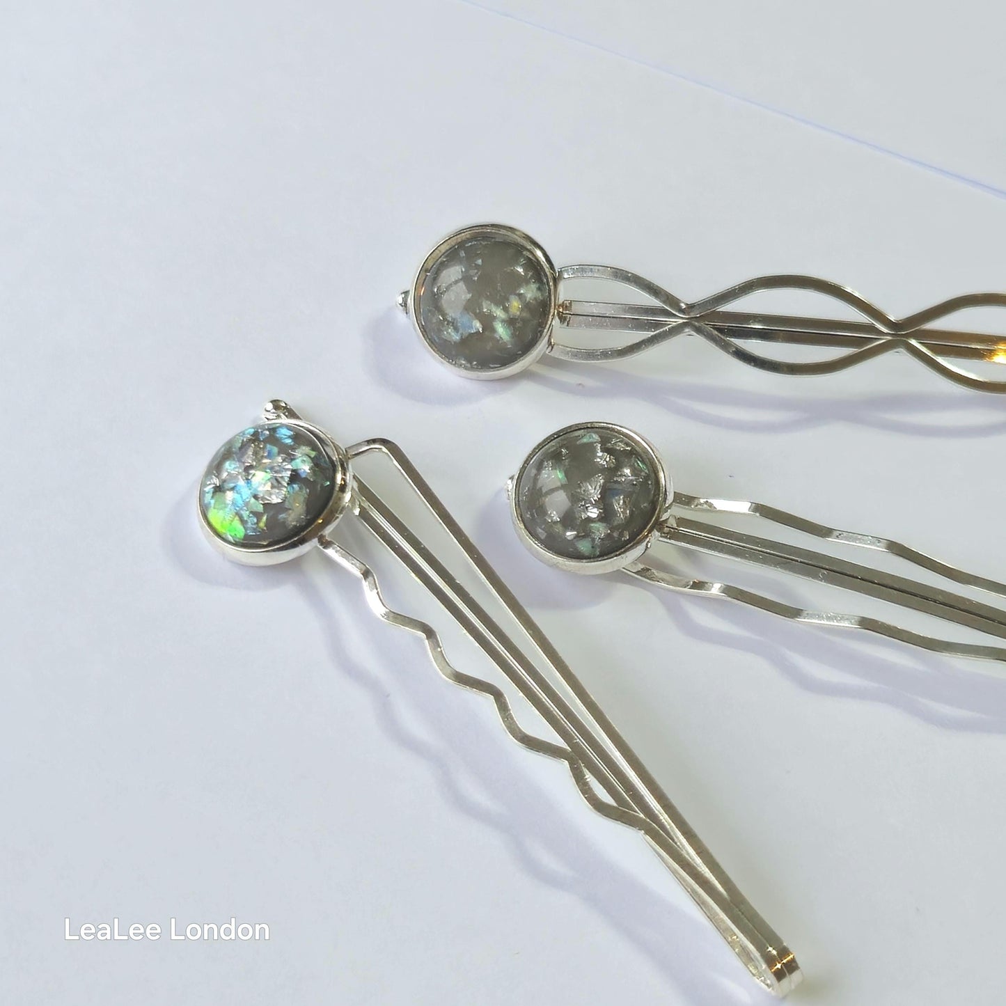 Bobby Pins set of 3: Silver Hair Slides