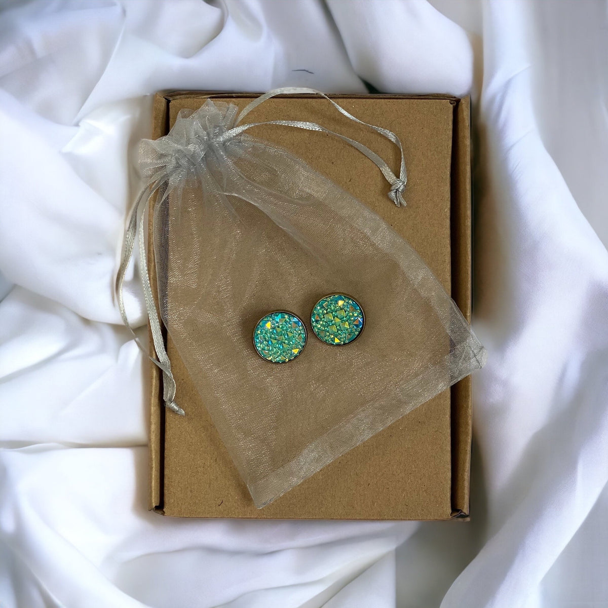 Round Rhinestone Clip-On Earrings