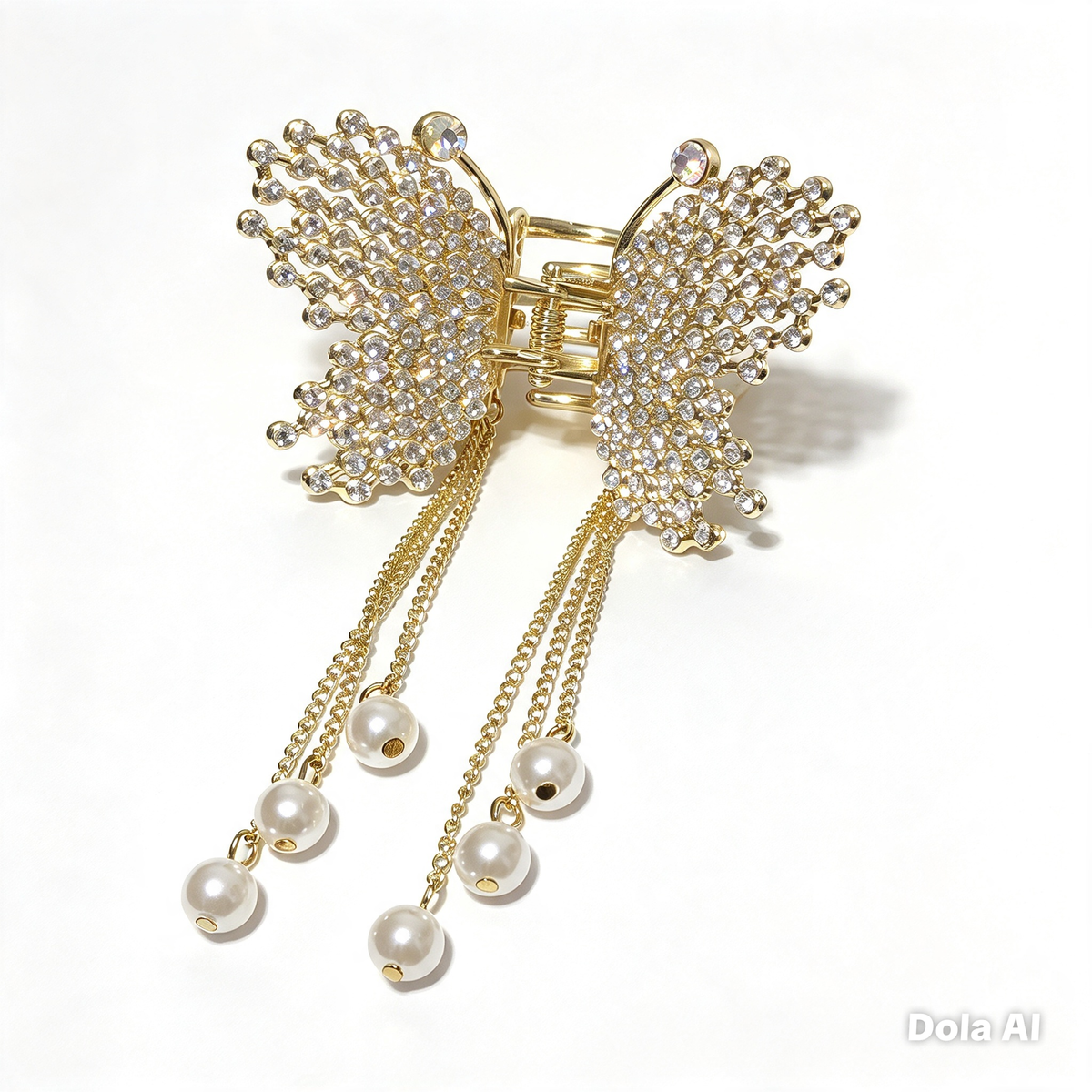 Gold Butterfly Crystal Hair Claw Clip for Women