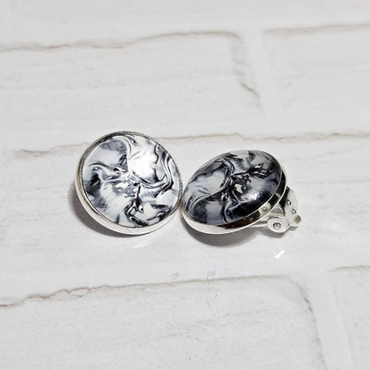 Silver Clip On Earrings | Minimalist Stud Clip-ons| Womens Non Pierced Ears | Modern Jewellery