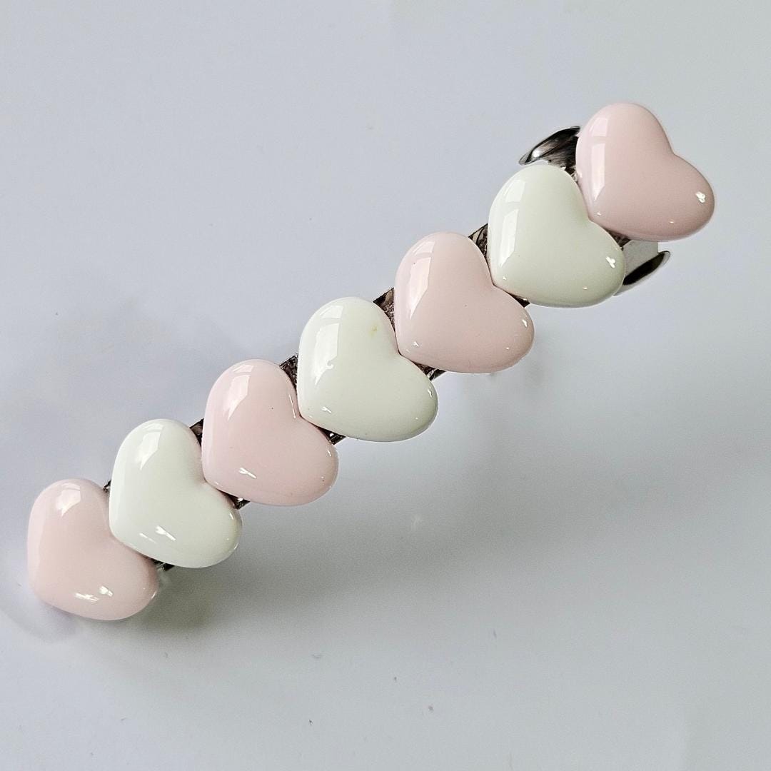 Heart Hair Clip Barrette: Metal Snap hair Clip for her