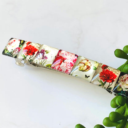 Vintage Floral French Barrette: Secure Flower Hair Clip