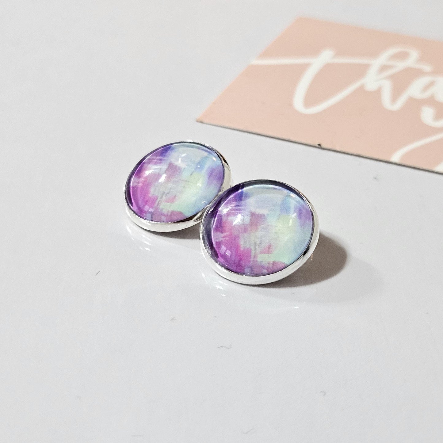 Abstract Paint Stroke Clip-On Earrings – Silver Tone | Non-Pierced