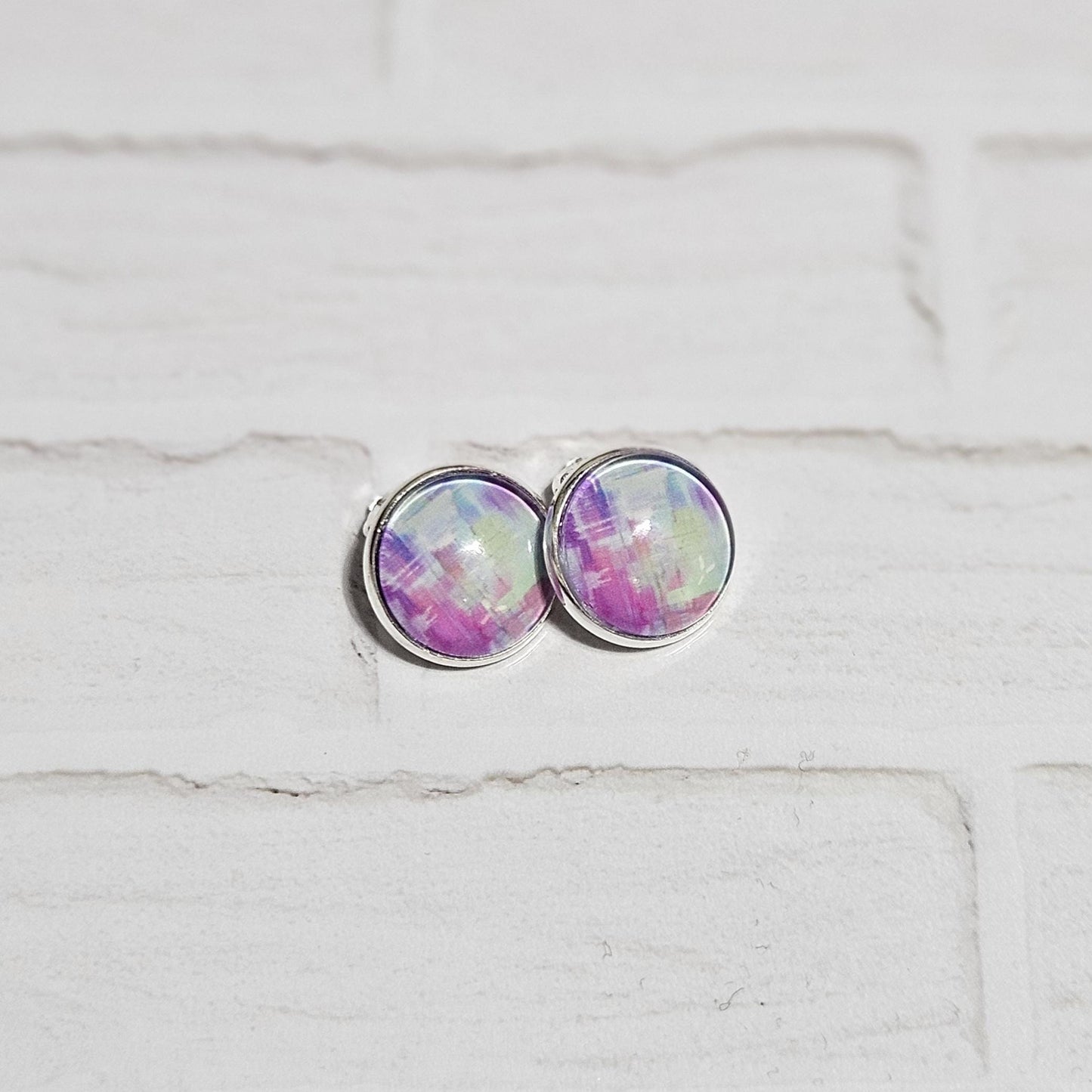 Abstract Paint Stroke Clip-On Earrings – Silver Tone | Non-Pierced