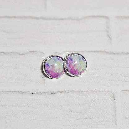 Abstract Paint Stroke Clip-On Earrings – Silver Tone | Non-Pierced