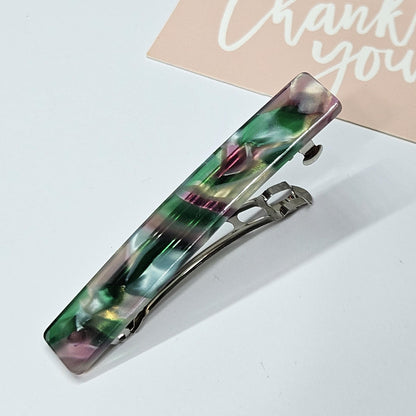 Marble Acetate French Hair Clips Set, 3x Stylish Hair Barrettes, Zinc Alloy Hair Grips, Tracked Shipping Available