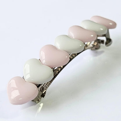 Heart Hair Clip Barrette: Metal Snap hair Clip for her