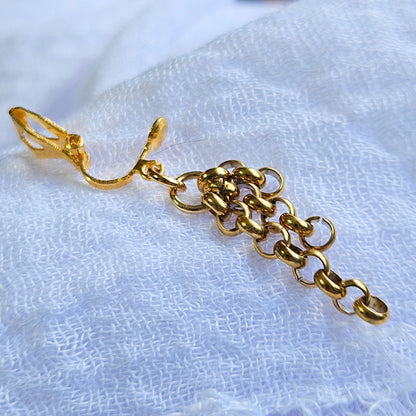 Stainless Steel Dangle Chain Clip-On Earrings – 3cm Drop | Non-Pierced