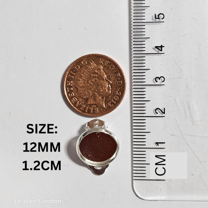 Brown Boho Clip-On Earrings – 12mm Cabochon | Non-Pierced | Handmade UK