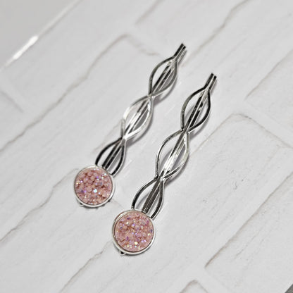Decorative Bobby Pins x2, Silver Hair Accessories