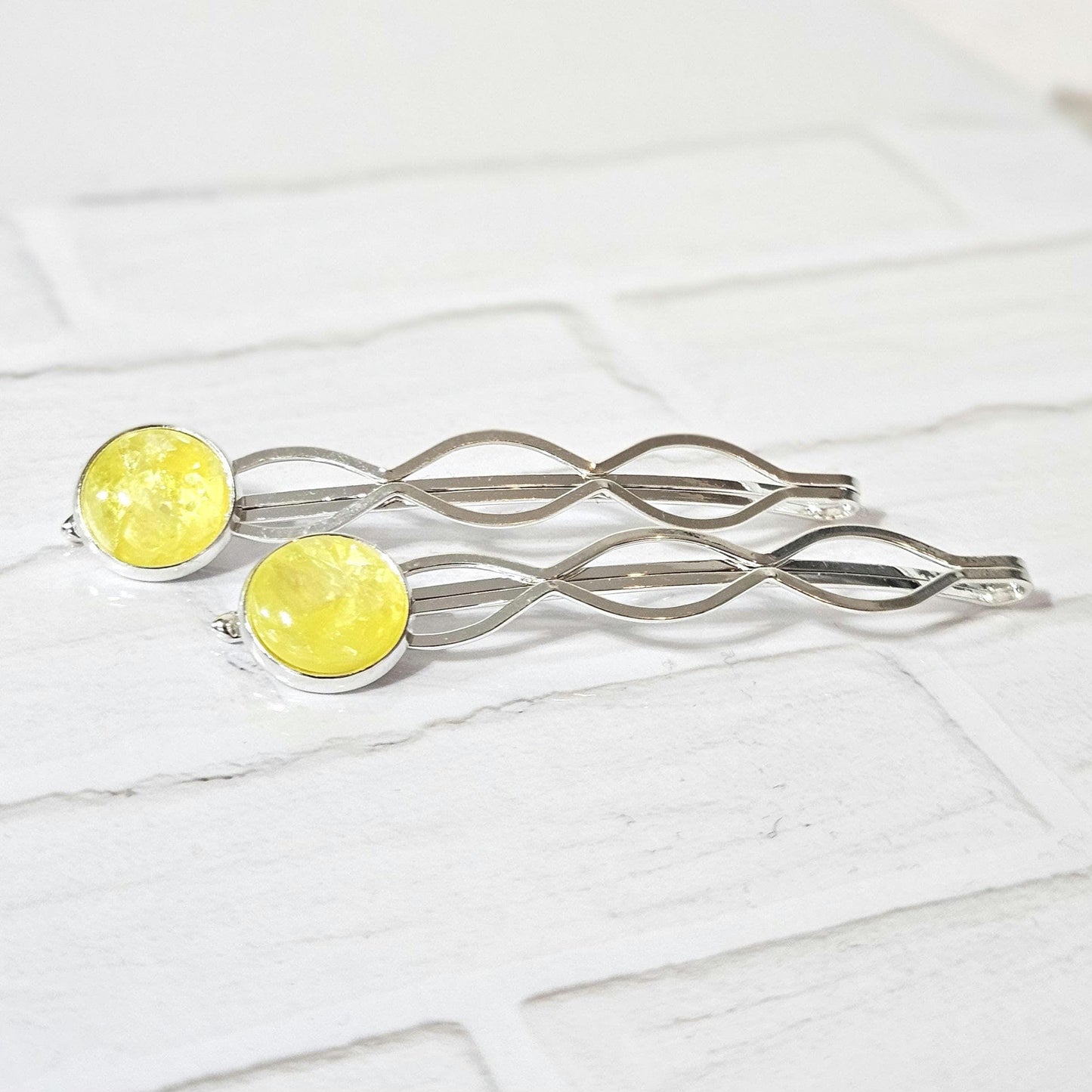 Decorative Bobby Pins for Women | Statement Hair Slides Silver Tone (Set of 2)