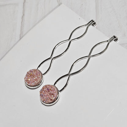 Decorative Bobby Pins x2, Silver Hair Accessories
