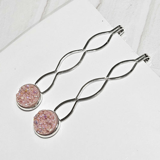 Decorative Bobby Pins x2, Silver Hair Accessories