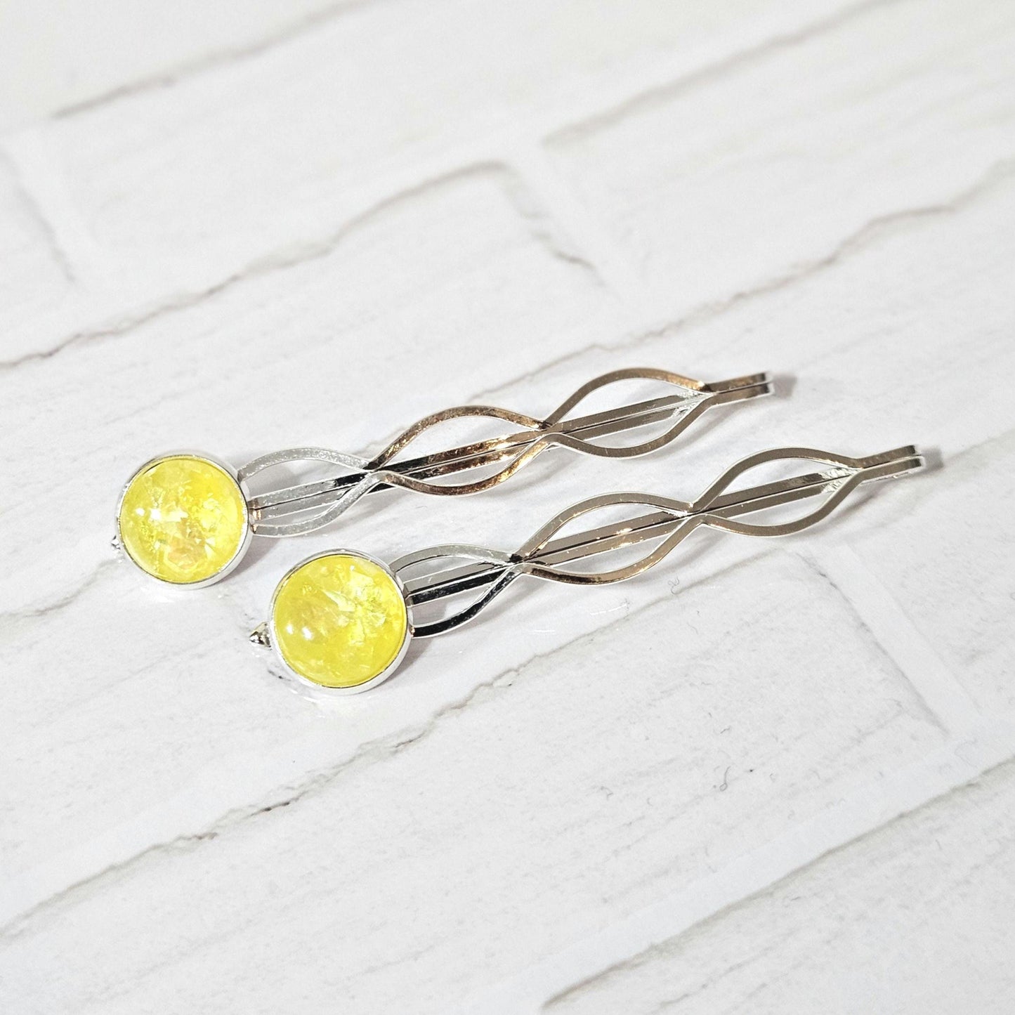 Decorative Bobby Pins for Women | Statement Hair Slides Silver Tone (Set of 2)