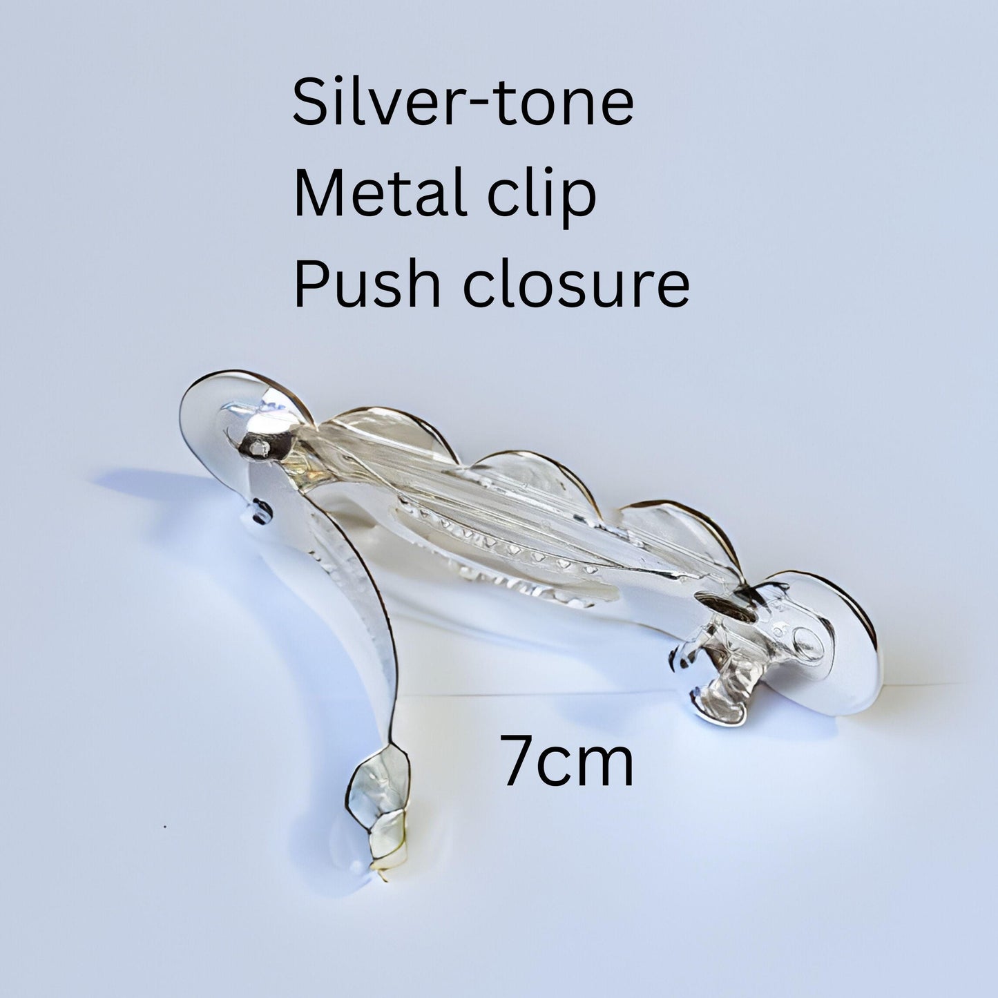 Iridescent Grey Marble Resin Hair Clip & Clip-on Earring Set