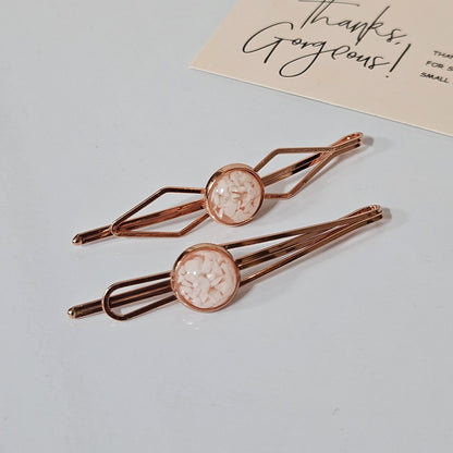 Decorative Bobby Pins for Women, Decorated Rose Gold Statement Hair Slides