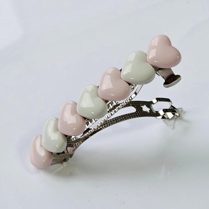 Heart Hair Clip Barrette: Metal Snap hair Clip for her