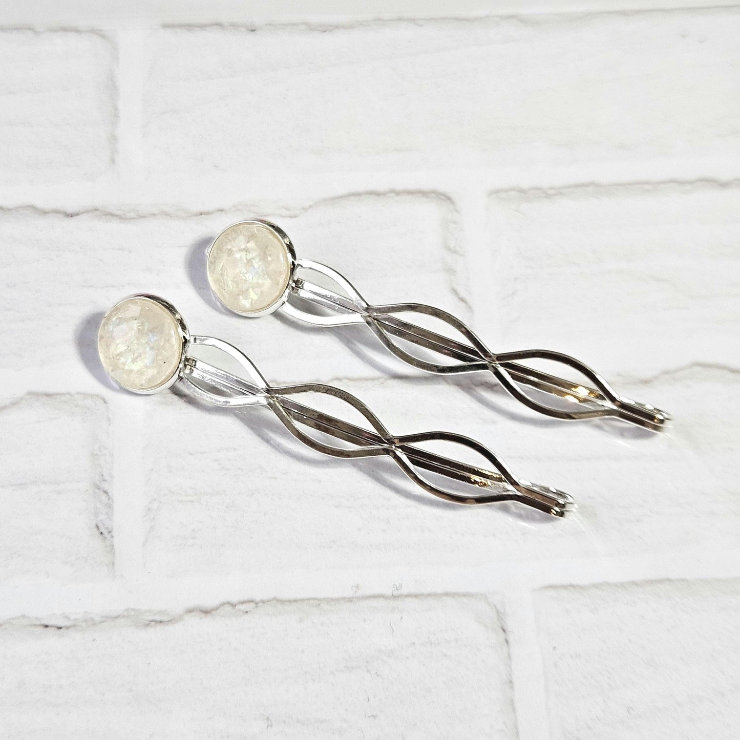 Decorative Bobby Pins for Women | Statement Hair Slides Silver Tone (Set of 2)