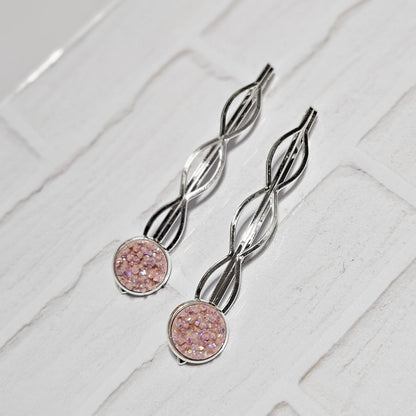Decorative Bobby Pins x2, Silver Hair Accessories