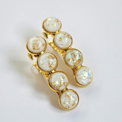 Gold French Barrette: Resin Hair Clip with Gold Detail