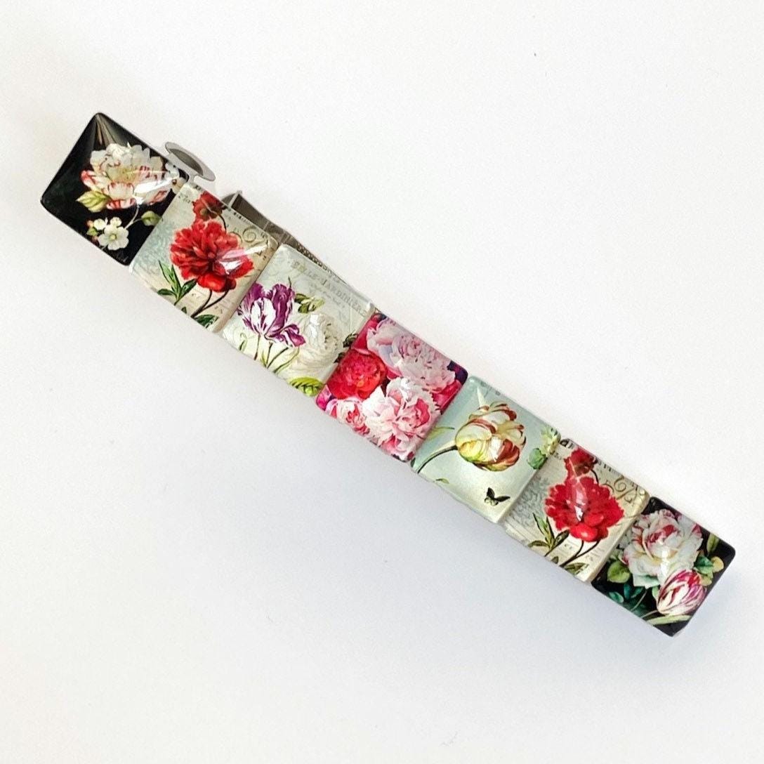 Vintage Floral French Barrette: Secure Flower Hair Clip