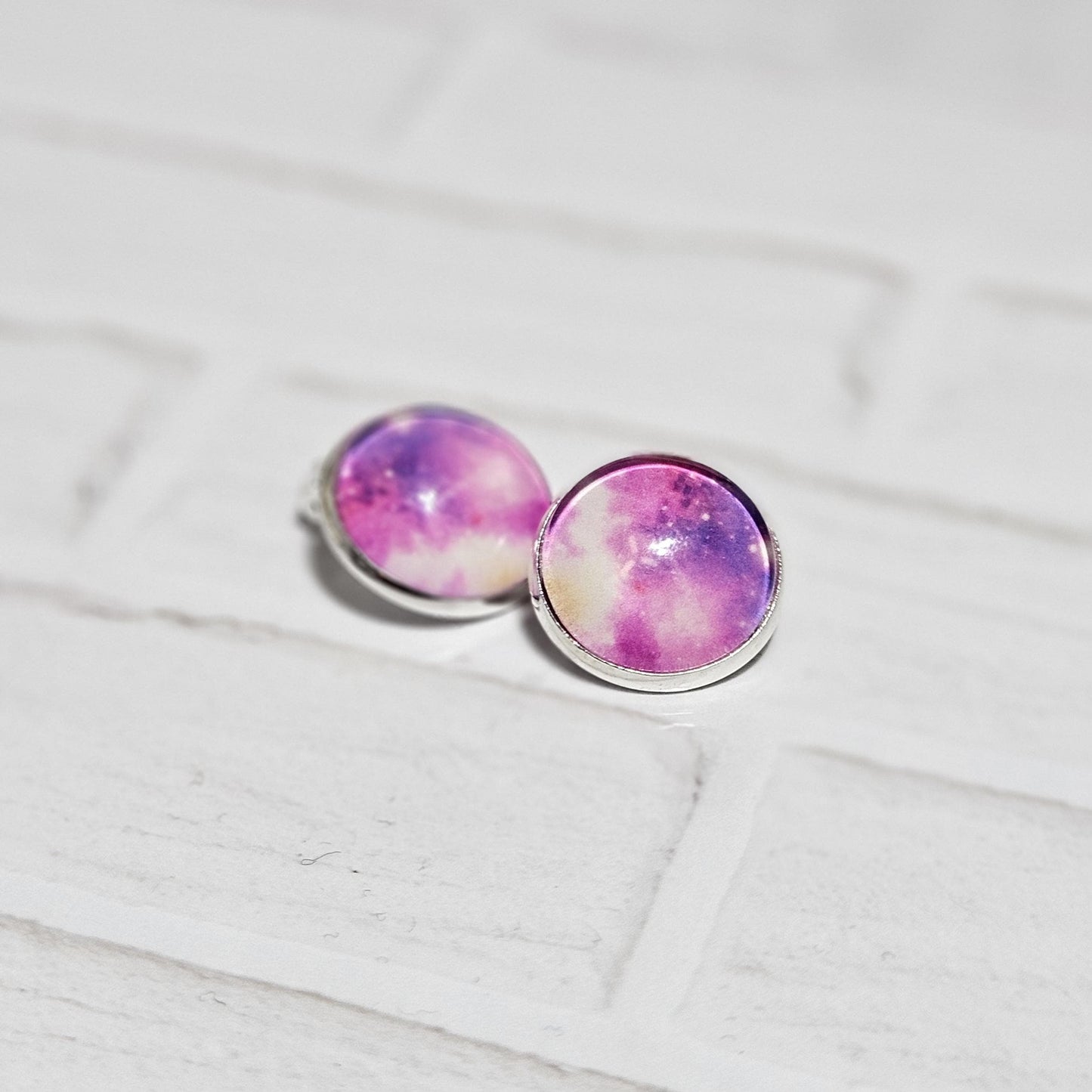 Celestial Clip-On Earrings – Space & Galaxy 16mm Cabochon | Non-Pierced
