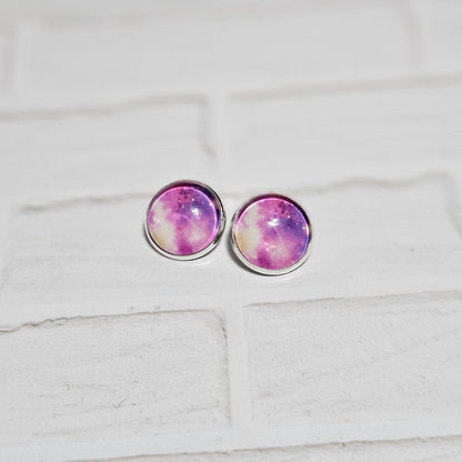 Celestial Clip-On Earrings – Space & Galaxy 16mm Cabochon | Non-Pierced