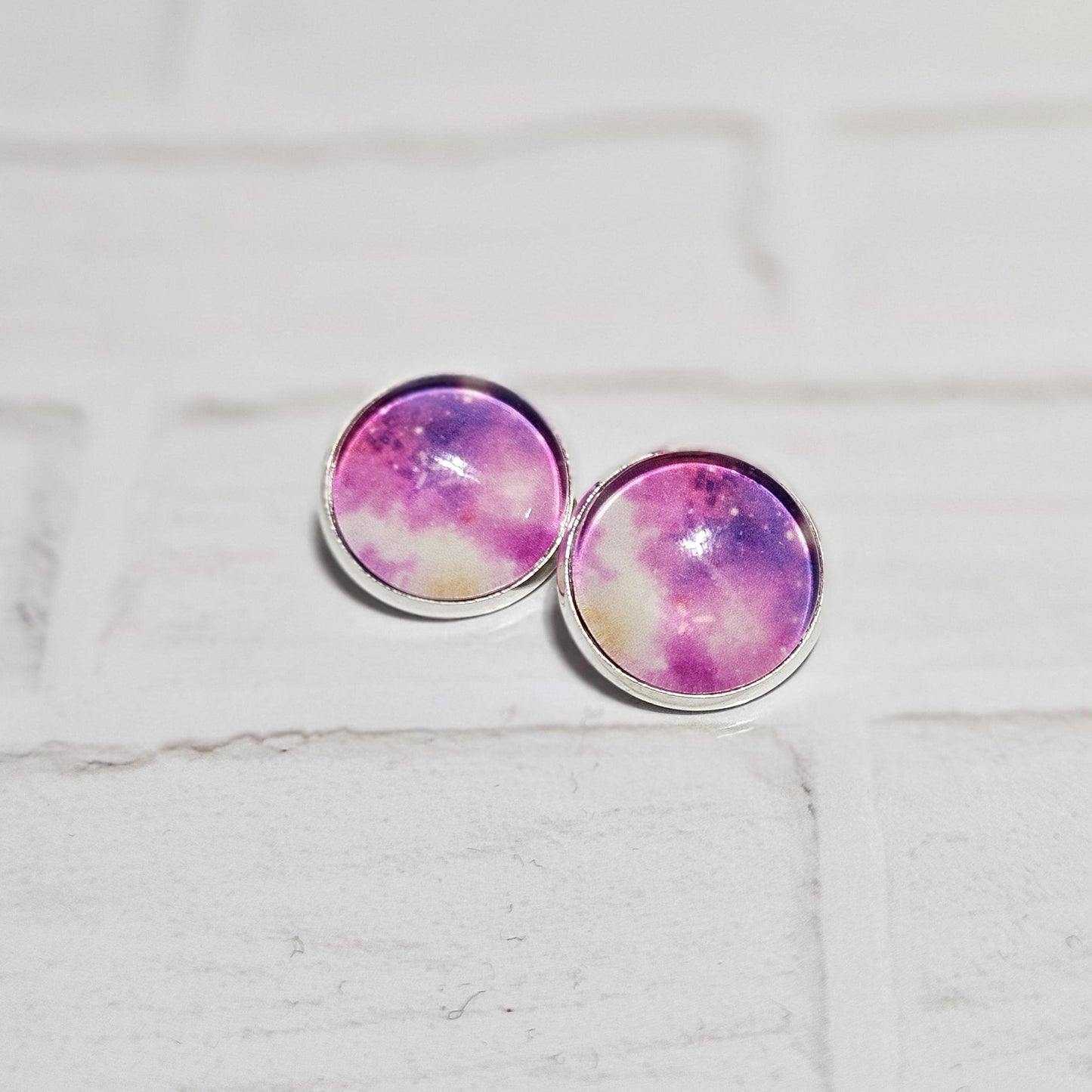 Celestial Clip-On Earrings – Space & Galaxy 16mm Cabochon | Non-Pierced