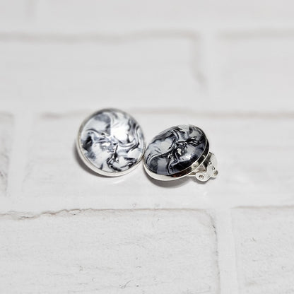 Silver Clip On Earrings | Minimalist Stud Clip-ons| Womens Non Pierced Ears | Modern Jewellery