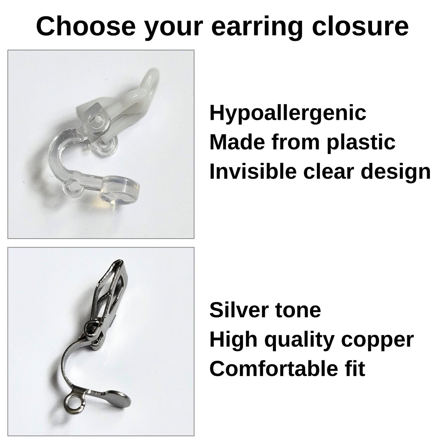 Glass Butterfly Clip-On Earrings – Hypoallergenic | Non-Pierced