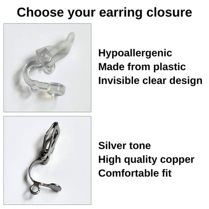 Glass Butterfly Clip-On Earrings – Hypoallergenic | Non-Pierced