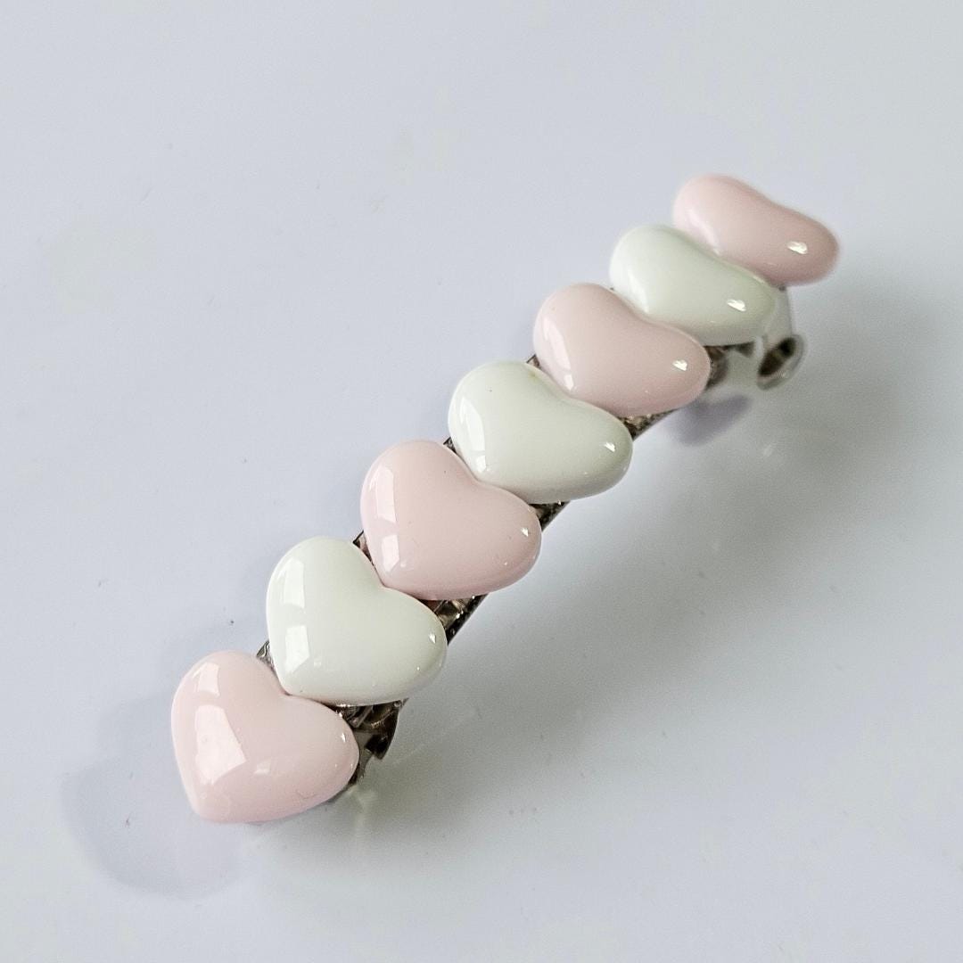 Heart Hair Clip Barrette: Metal Snap hair Clip for her