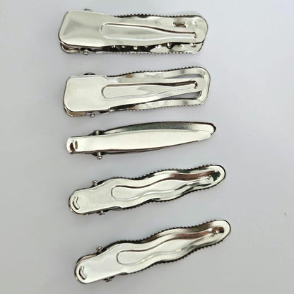 Polka Dot Snap Hair Clips | Set of 7 | Mixed Styles & Sizes | Lightweight Hair Clips for Women & Girls | Silver Tone