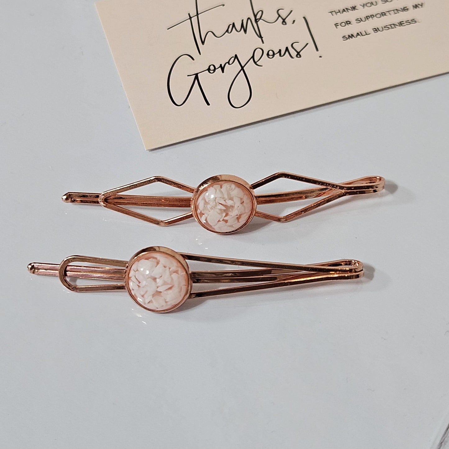 Decorative Bobby Pins for Women, Decorated Rose Gold Statement Hair Slides
