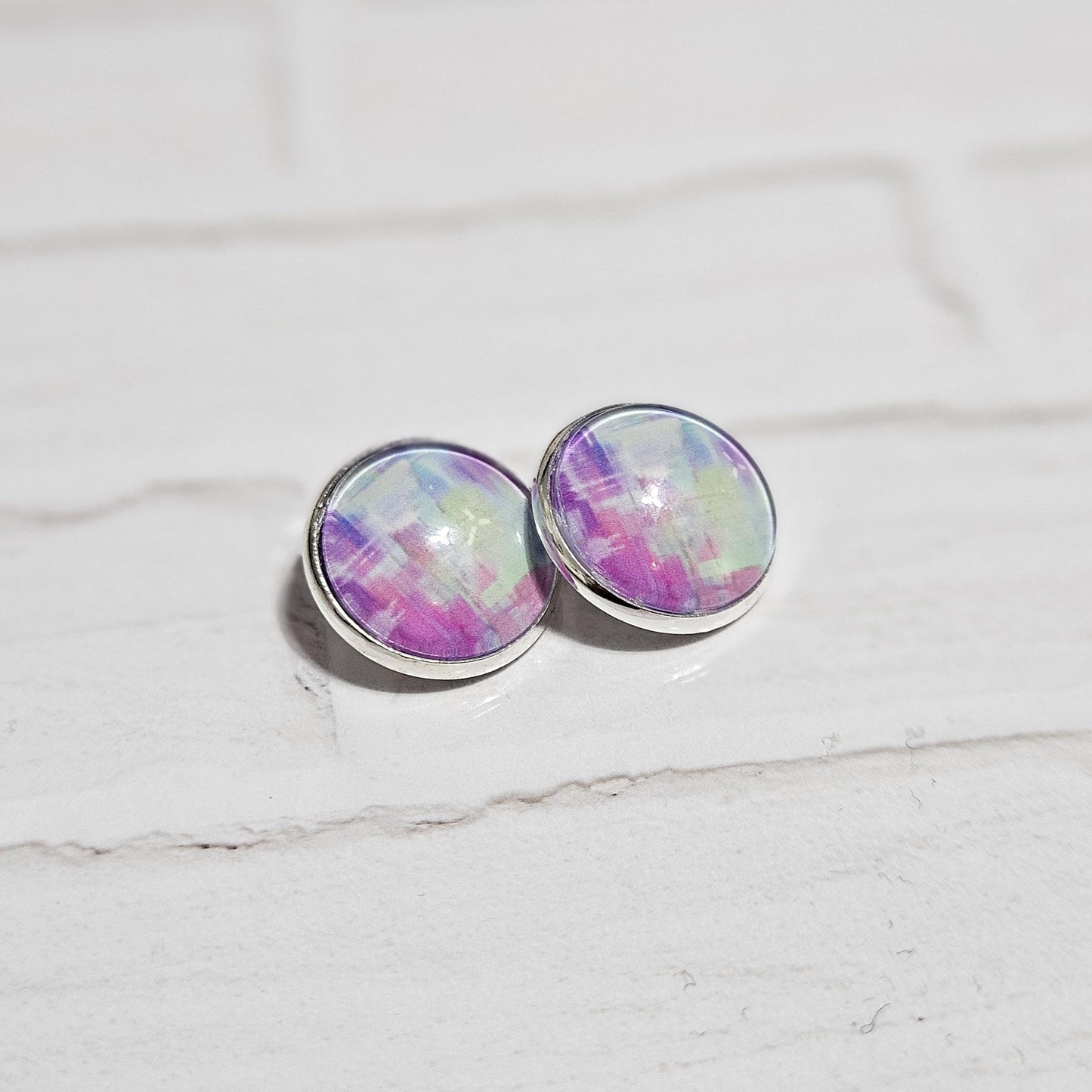 Abstract Paint Stroke Clip-On Earrings – Silver Tone | Non-Pierced