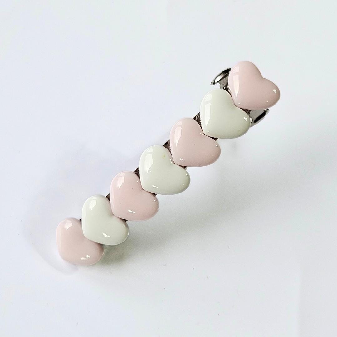 Heart Hair Clip Barrette: Metal Snap hair Clip for her