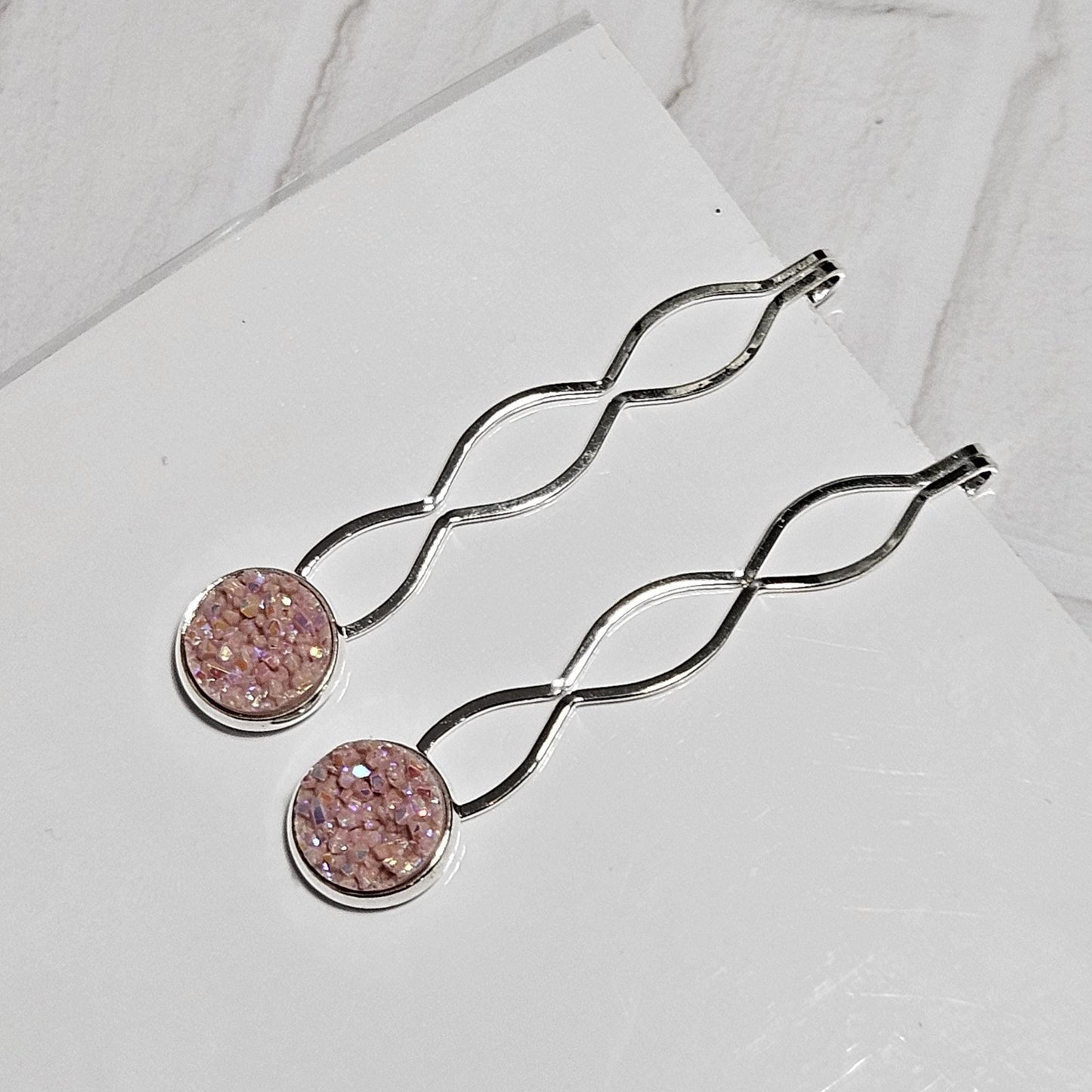 Decorative Bobby Pins x2, Silver Hair Accessories