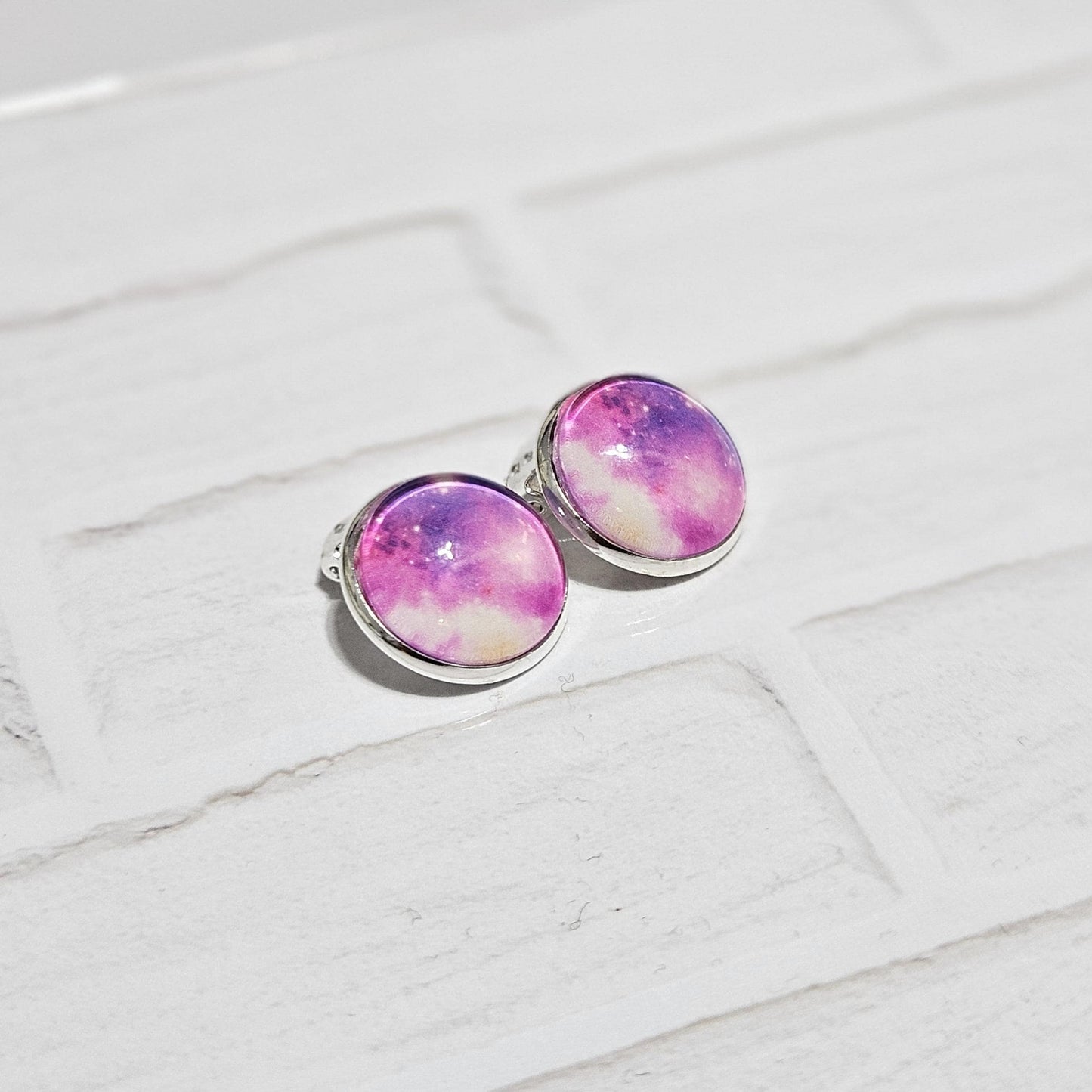 Celestial Clip-On Earrings – Space & Galaxy 16mm Cabochon | Non-Pierced