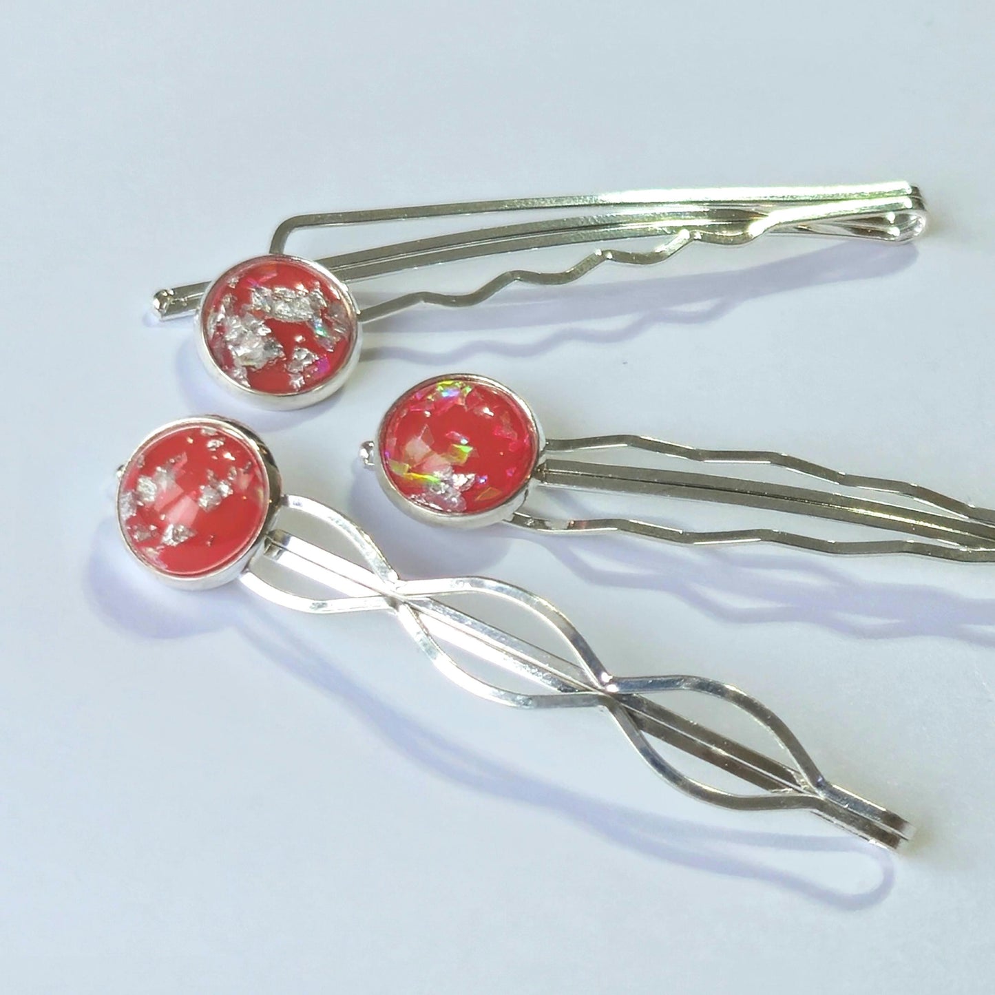 Bobby Pins set of 3: Silver Hair Slides