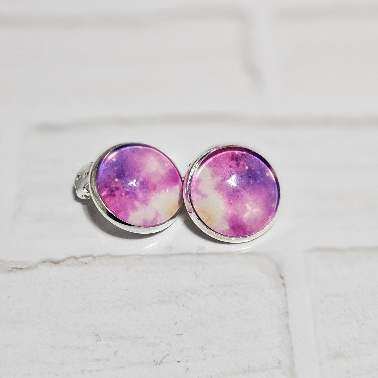 Celestial Clip-On Earrings – Space & Galaxy 16mm Cabochon | Non-Pierced