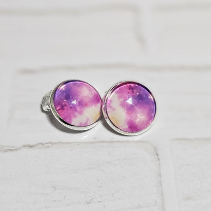 Celestial Clip-On Earrings – Space & Galaxy 16mm Cabochon | Non-Pierced