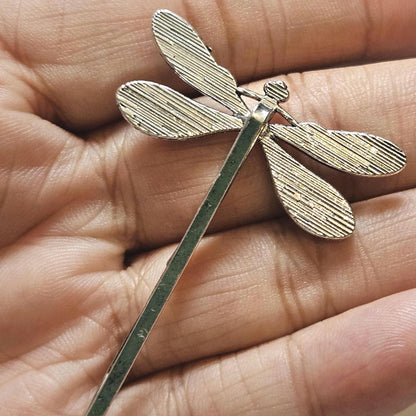 Dragonfly Bobby Pins: Antique Silver Hair Slides, Secure Hold