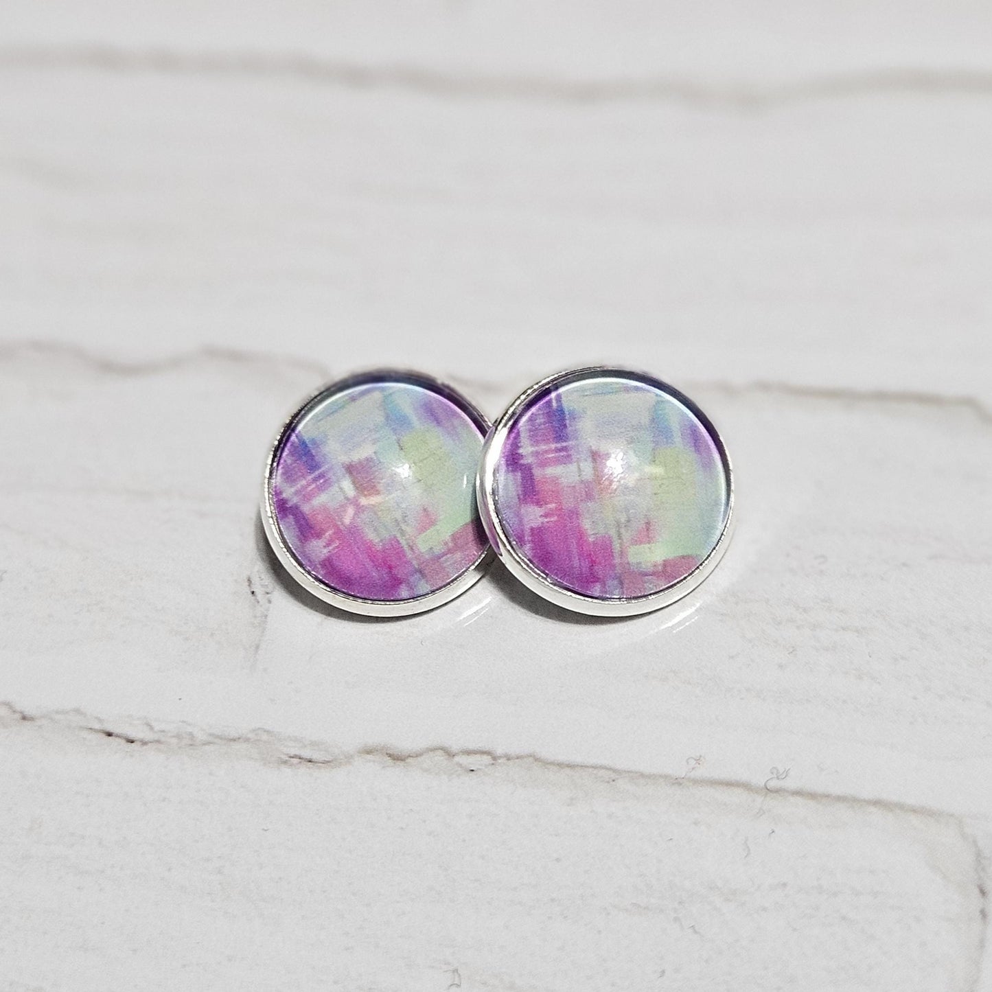 Abstract Paint Stroke Clip-On Earrings – Silver Tone | Non-Pierced