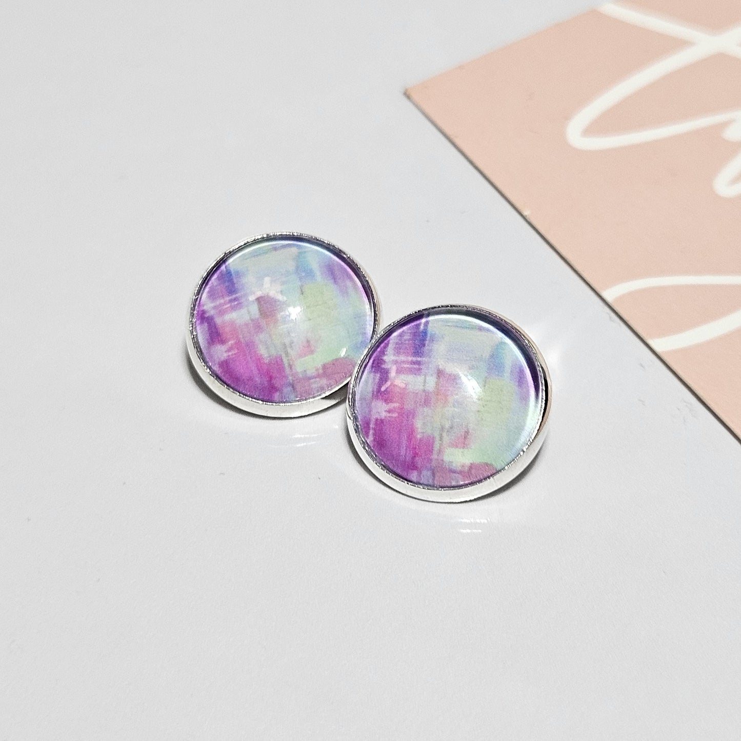 Abstract Paint Stroke Clip-On Earrings – Silver Tone | Non-Pierced