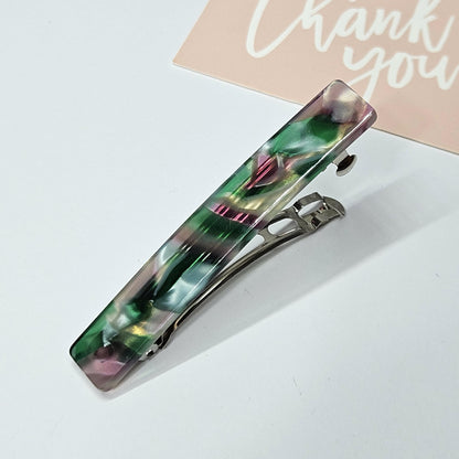 Marble Acetate French Hair Clips Set, 3x Stylish Hair Barrettes, Zinc Alloy Hair Grips, Tracked Shipping Available