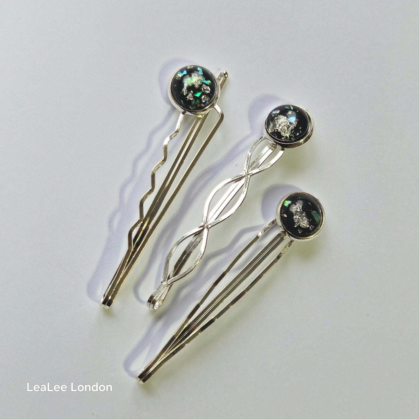 Bobby Pins set of 3: Silver Hair Slides