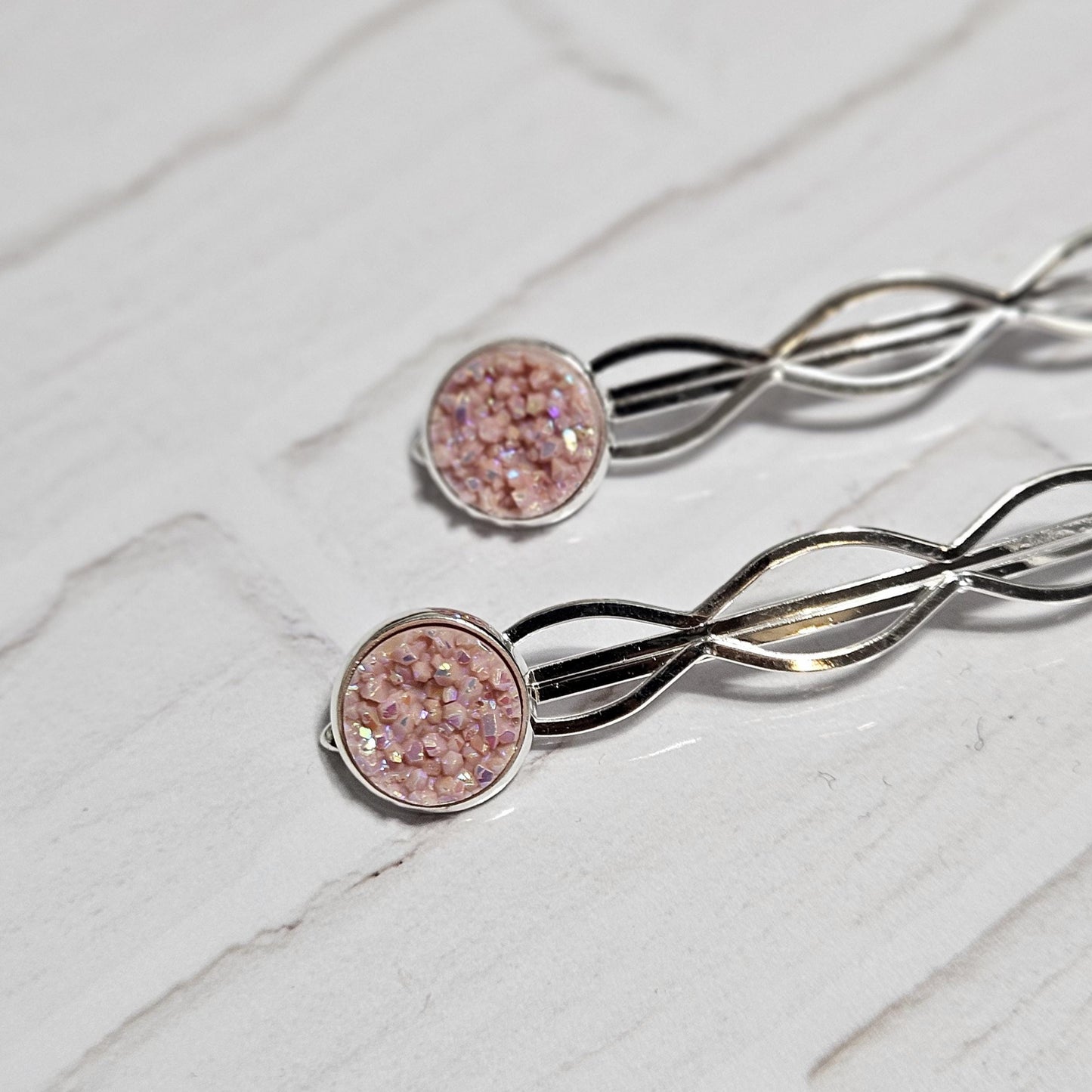 Decorative Bobby Pins x2, Silver Hair Accessories