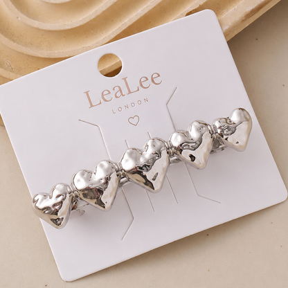 Silver Metal Barrette Hair Clip, Minimalist Gold Hair Accessory For Women